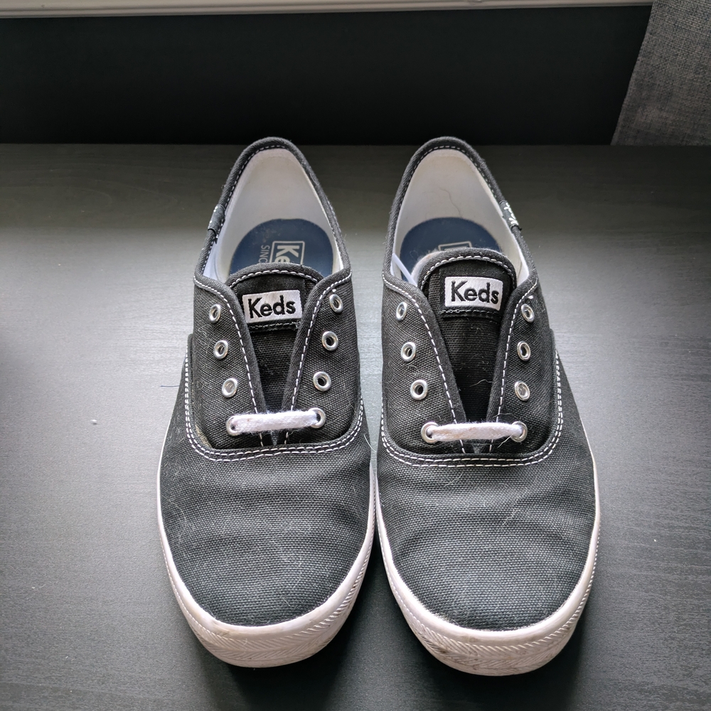 Keds Kids Charcoal Canvas Sneakers
